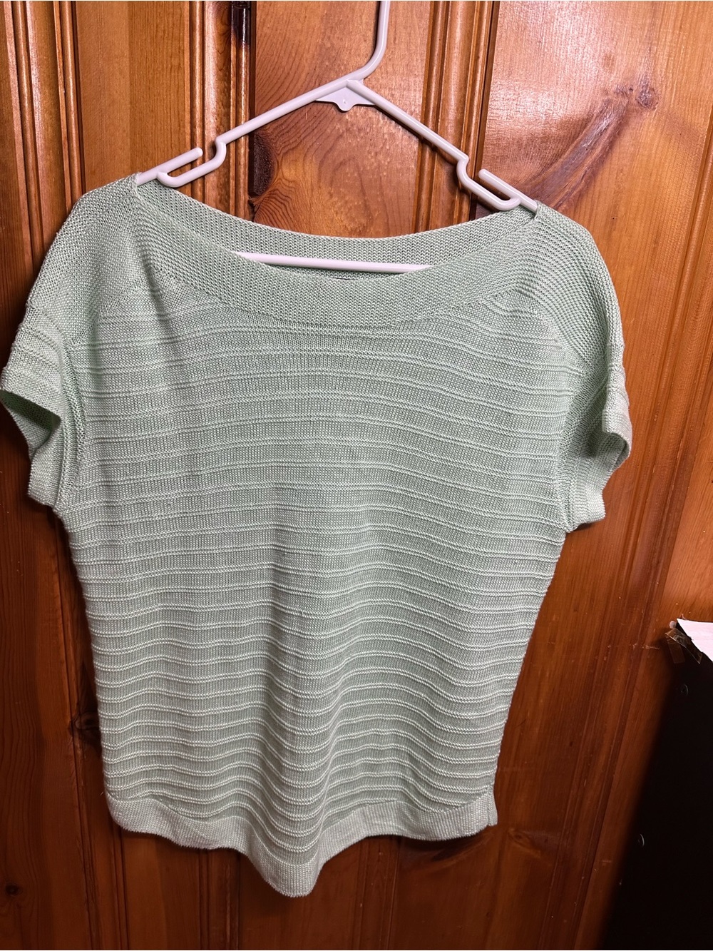 Talbots Mint Green Short-Sleeve Knit Scoop Neck Sweater - Picture 12 of 12